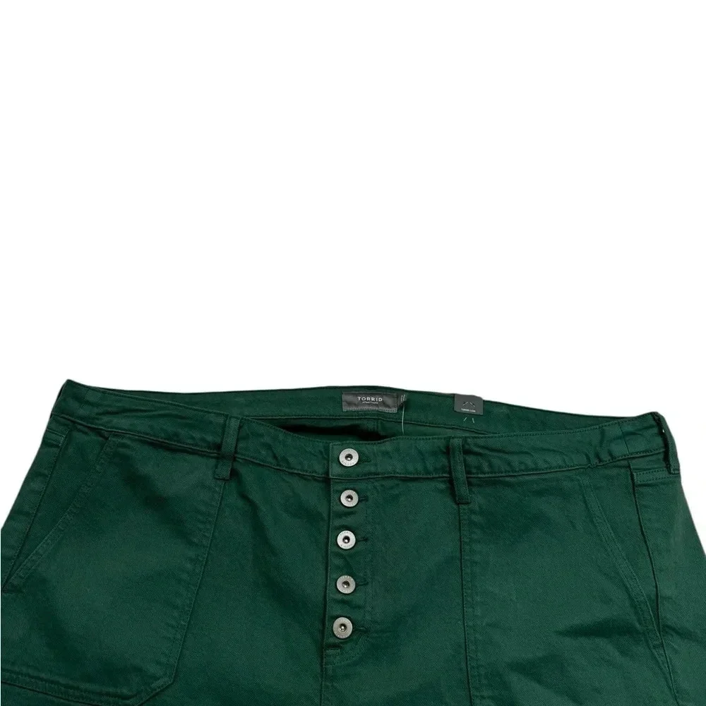 Torrid Hi Rise Straight Leg Green Cargo Jeans NWT